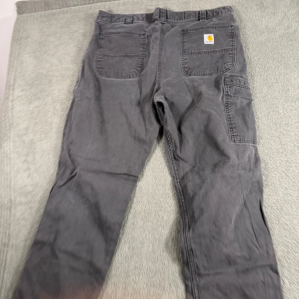 Carhartt Relaxed Fit Canvas Carpenter Work Pants Gray 38x32 Utility Trousers